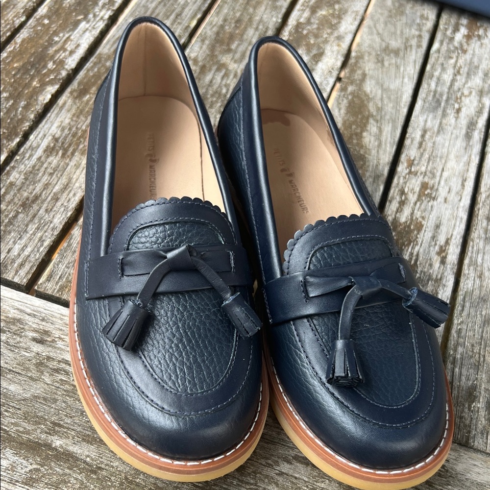 Elegant Navy Kids Loafers NWOT